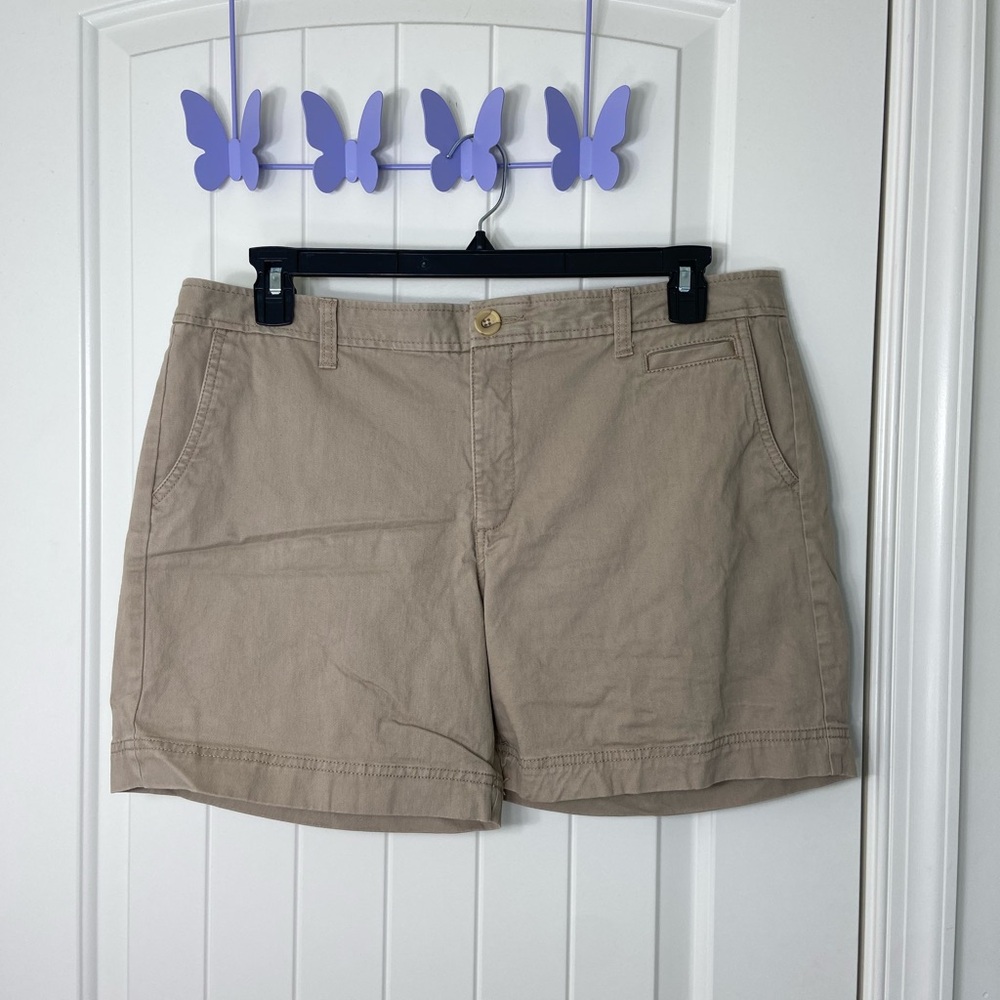 NWOT Dockers women’s tan cotton stretch khaki shorts‎ summer spring casual 16